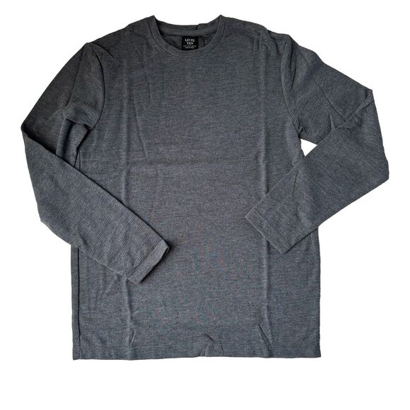 Level Ten Men's Long Sleeve Crew Neck Pullover Knit Shirt Gray Navy Small NWT - Picture 2 of 13